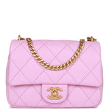 Chanel Sweetheart Crush Mini Rectangular Flap Bag Pink Caviar Antique Gold Hardware