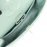 Chanel Medium Classic Double Flap Bag Green Caviar Light Gold Hardware