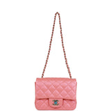 Chanel Mini Square Flap Bag Pink Lambskin Light Gold Hardware
