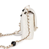 Chanel Sweet Mini Square Flap Bag White Lambskin Light Gold Hardware