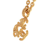 Vintage Chanel 24K Gold Plated Triple Interlocking CC Pendant Necklace