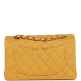 Chanel Small Classic Double Flap Yellow Caviar Light Gold Hardware