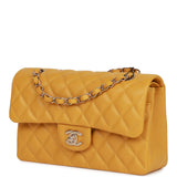 Chanel Small Classic Double Flap Yellow Caviar Light Gold Hardware