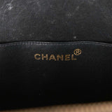 Vintage Chanel Round Vanity Bag Black and White Patent Leather Antique Gold Hardware