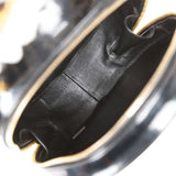 Vintage Chanel Round Vanity Bag Black and White Patent Leather Antique Gold Hardware