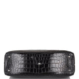 Pre-owned Christian Dior Diorissimo Pocket Tote Black Matte Alligator Silver Hardware