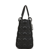 Christian Dior Medium Lady Dior Tote Black Lambskin Ruthenium Hardware