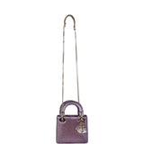 Christian Dior Mini Lady Dior Purple Iridescent Salvator Lizard Light Gold Hardware