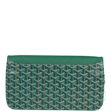 Goyard Sainte-Marie MM Foldable Clutch Bag Green Goyardine Silver Hardware