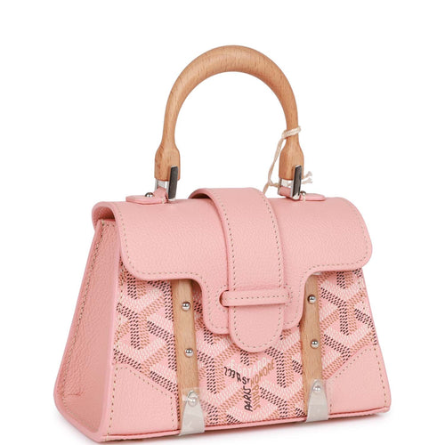 Goyard Saigon Structure Nano Bag Pink Goyardine Silver Hardware