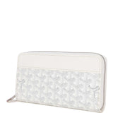 Goyard Goyardine White Matignon Wallet GM Palladium Hardware