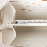 Goyard Goyardine White Matignon Wallet GM Palladium Hardware