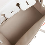 Hermes Sac Faubourg Birkin 20 White Matte Alligator Palladium Hardware