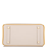 Hermes Special Order (HSS) Birkin 25 Craie and Jaune Ambre Togo Brushed Gold Hardware