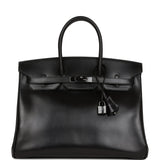 Pre-owned Hermes Birkin 35 SO BLACK Box Black Hardware
