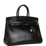 Pre-owned Hermes Birkin 35 SO BLACK Box Black Hardware
