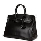 Pre-owned Hermes Birkin 35 SO BLACK Box Black Hardware