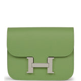 Hermes Constance Slim Wallet Vert Criquet Epsom Palladium Hardware