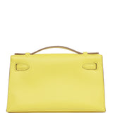 Pre-owned Hermes Kelly Pochette Soufre Epsom Gold Hardware