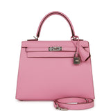 Hermes Kelly Sellier 25 Pink 5P Verso Madame Palladium Hardware