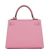 Hermes Kelly Sellier 25 Pink 5P Verso Madame Palladium Hardware