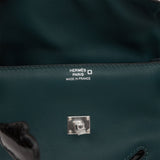 Hermes "Quelle Idolle" Kelly Doll Touch Vert Cypress Swift and Black Shiny Alligator Palladium Hardware