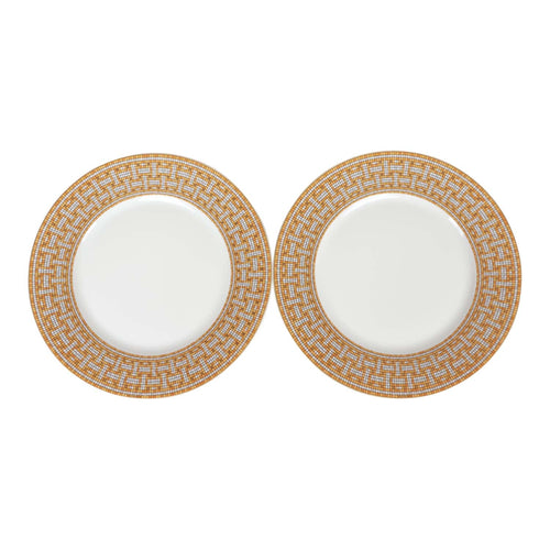 Hermes "Mosaique Au 24" Gold Dinner Plate Set