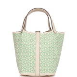 Hermes Picotin Lock 18 "Lucky Daisy" Nata Swift Palladium Hardware NO RESERVE!