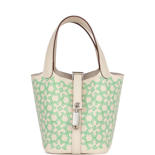 Hermes Micro Picotin Lock 14 "Lucky Daisy" Nata Swift Palladium Hardware