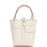 Hermes Picotin Cargo 18 Nata Swift and Toile Canvas Palladium Hardware NO RESERVE!