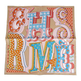 Hermes "Gavroche Electrique" Beige Silk Pocket Square Scarf 45cm