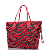 Louis Vuitton x UF Black and Red Tufted Monogram Neverfull MM